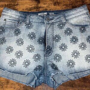 Flower Pattern Denim Shorts